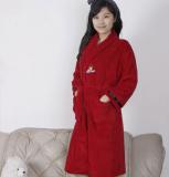 Ladies Coral Fleece Robe Red Angry Bird
